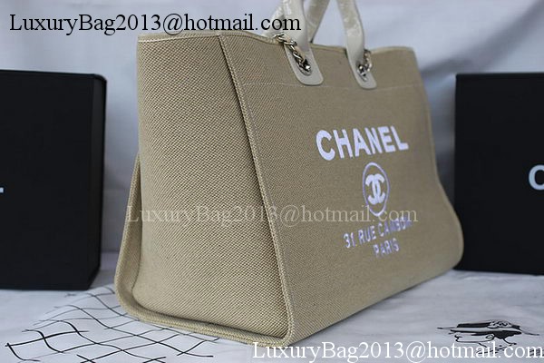 Chanel Large Canvas Tote Shopping Bag A67002 Apricot Chanel Large Canvas Tote Shopping Bag A67002 Apricot
