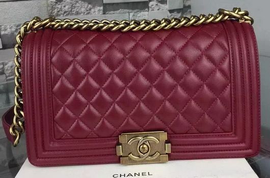 Chanel Boy Flap Shoulder Bags Sheepskin Leather A67086 Burgundy Chanel Boy Flap Shoulder Bags Sheepskin Leather A67086 Burgundy