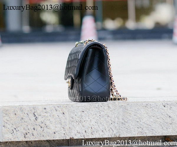 Chanel Classic Flap Bag Black Sheepskin Leather A1113 Gold Chanel Classic Flap Bag Black Sheepskin Leather A1113 Gold