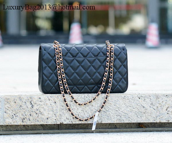 Chanel Classic Flap Bag Black Sheepskin Leather A1113 Gold Chanel Classic Flap Bag Black Sheepskin Leather A1113 Gold
