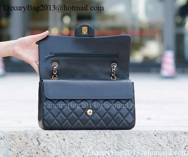 Chanel Classic Flap Bag Black Sheepskin Leather A1113 Gold Chanel Classic Flap Bag Black Sheepskin Leather A1113 Gold