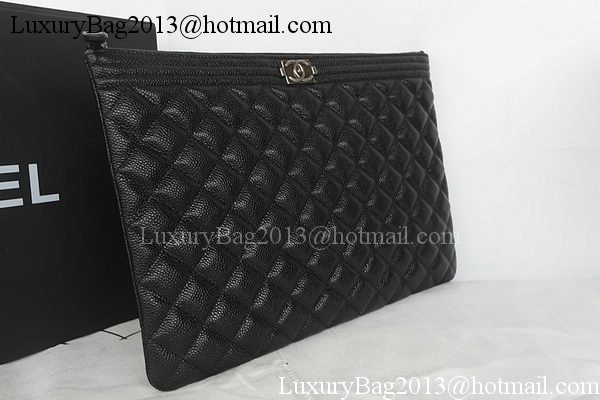 Boy Chanel Cannage Pattern Clutch A69254 Black Boy Chanel Cannage Pattern Clutch A69254 Black