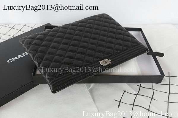 Boy Chanel Cannage Pattern Clutch A69254 Black Boy Chanel Cannage Pattern Clutch A69254 Black