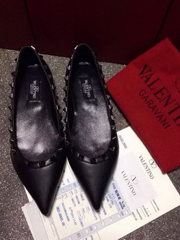 Valentino Leather Flat VT662 Black