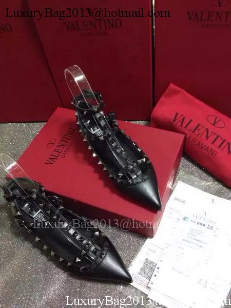 Valentino Leather Flat VT663 Black