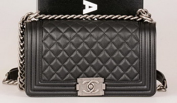 Boy Chanel Flap Shoulder Bag Black Original Cannage Pattern A67086 Silver Boy Chanel Flap Shoulder Bag Black Original Cannage Pattern A67086 Silver