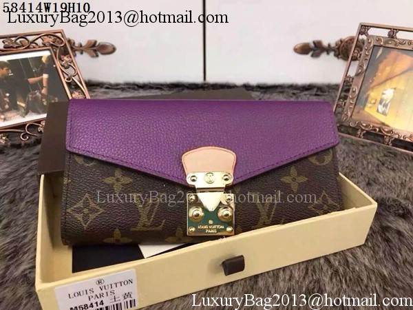 Louis Vuitton Monogram Canvas PALLAS WALLET M58414 Purple Louis Vuitton Monogram Canvas PALLAS WALLET M58414 Purple