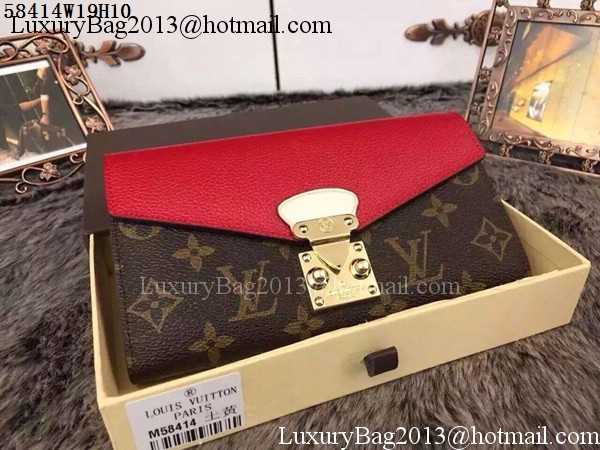 Louis Vuitton Monogram Canvas PALLAS WALLET M58414 Red Louis Vuitton Monogram Canvas PALLAS WALLET M58414 Red