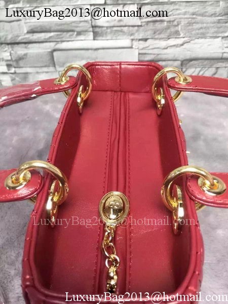 Dior Small Lady Dior Bag Sheepskin Leather CD6322 Burgundy