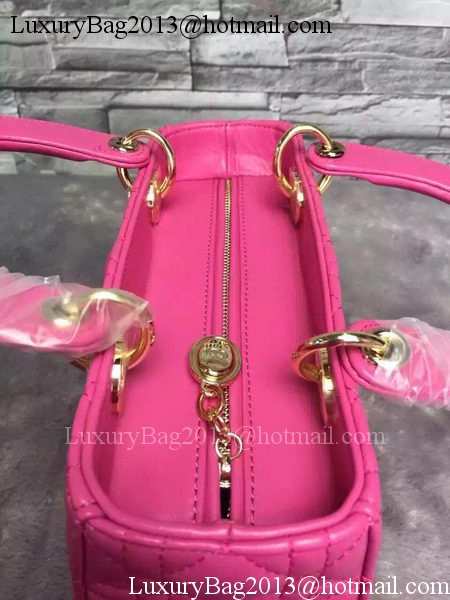 Dior Small Lady Dior Bag Sheepskin Leather CD6322 Rose Dior Small Lady Dior Bag Sheepskin Leather CD6322 Rose