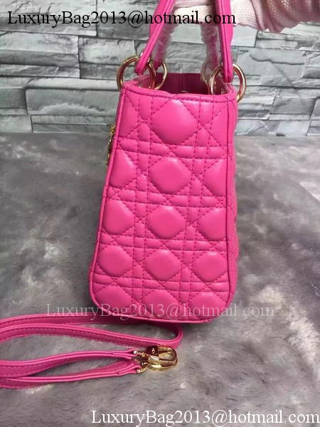 Dior Small Lady Dior Bag Sheepskin Leather CD6322 Rose Dior Small Lady Dior Bag Sheepskin Leather CD6322 Rose