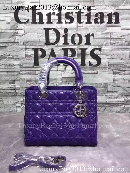 Dior Small Lady Dior Bag Sheepskin Leather CD6322 Violet Dior Small Lady Dior Bag Sheepskin Leather CD6322 Violet