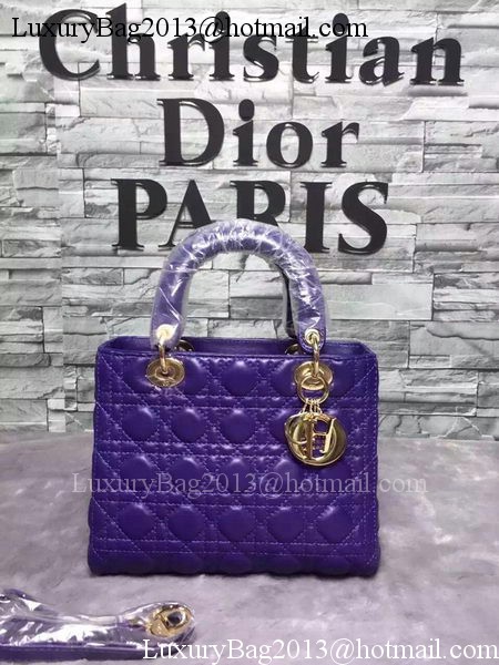 Dior Small Lady Dior Bag Sheepskin Leather CD6322 Violet Dior Small Lady Dior Bag Sheepskin Leather CD6322 Violet