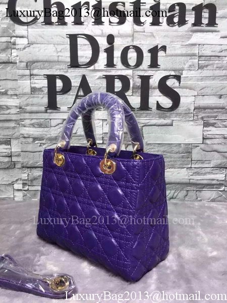 Dior Small Lady Dior Bag Sheepskin Leather CD6322 Violet Dior Small Lady Dior Bag Sheepskin Leather CD6322 Violet