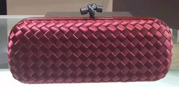 Bottega Veneta STRETCH Knot Sheepskin Leather Clutch BV8651 Burgundy