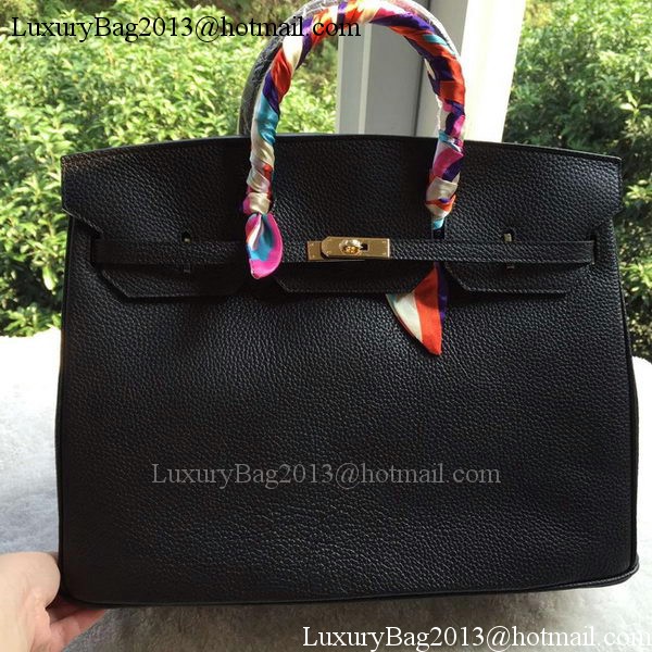 Hermes Birkin 40CM Bag Black Litchi Leather BK40 Gold Hermes Birkin 40CM Bag Black Litchi Leather BK40 Gold