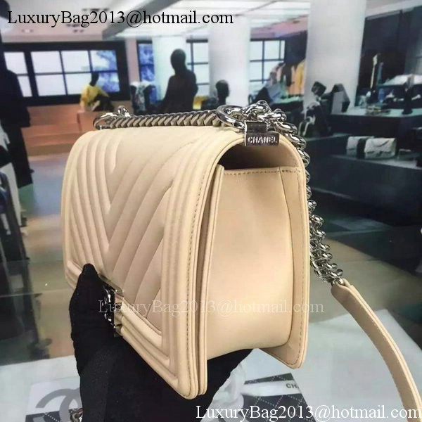 Boy Chanel Flap Bag Original Chevron Nubuck Leather A5708 Apricot Boy Chanel Flap Bag Original Chevron Nubuck Leather A5708 Apricot