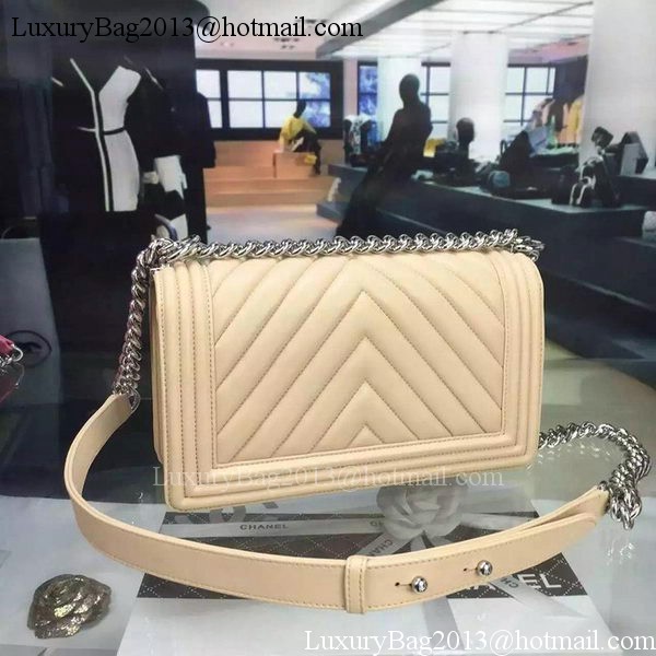 Boy Chanel Flap Bag Original Chevron Nubuck Leather A5708 Apricot Boy Chanel Flap Bag Original Chevron Nubuck Leather A5708 Apricot
