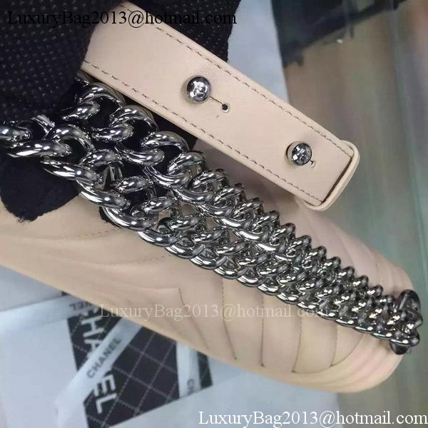 Boy Chanel Flap Bag Original Chevron Nubuck Leather A5708 Apricot Boy Chanel Flap Bag Original Chevron Nubuck Leather A5708 Apricot