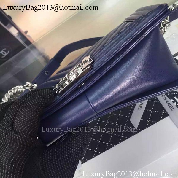 Boy Chanel Flap Bag Original Chevron Nubuck Leather A5708 Royal Boy Chanel Flap Bag Original Chevron Nubuck Leather A5708 Royal