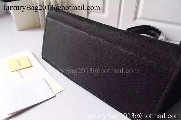 Chanel Large Canvas Tote Shopping Bag A5002 Black