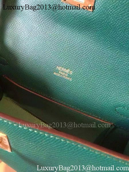 Hermes MINI Kelly 22cm Tote Bag Calfskin Leather K22 Dark Green