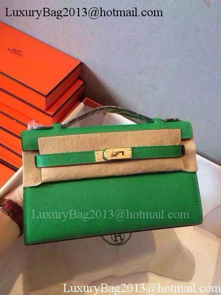 Hermes MINI Kelly 22cm Tote Bag Calfskin Leather K22 Green Hermes MINI Kelly 22cm Tote Bag Calfskin Leather K22 Green