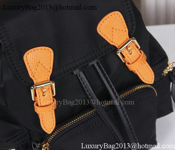 Burberry Backpack Fabric BU40166 Black&Orange Burberry Backpack Fabric BU40166 Black&Orange