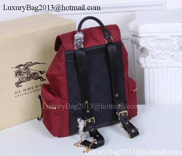 Burberry Large Backpack Fabric BU41048 Red Burberry Large Backpack Fabric BU41048 Red