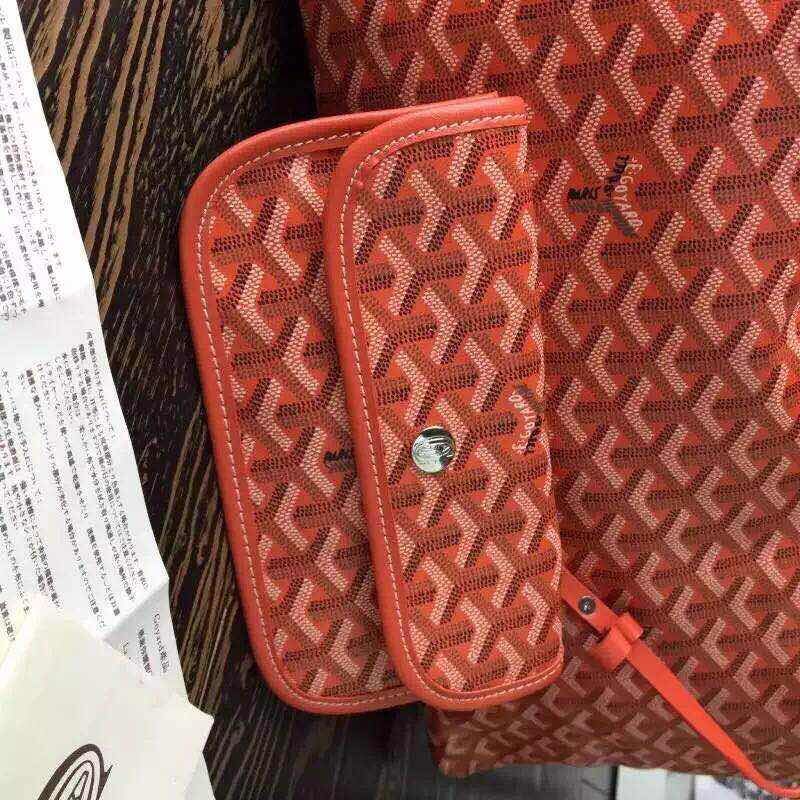 GOYARD Calfskin Leather Top Handle 7901 Orange GOYARD Calfskin Leather Top Handle 7901 Orange