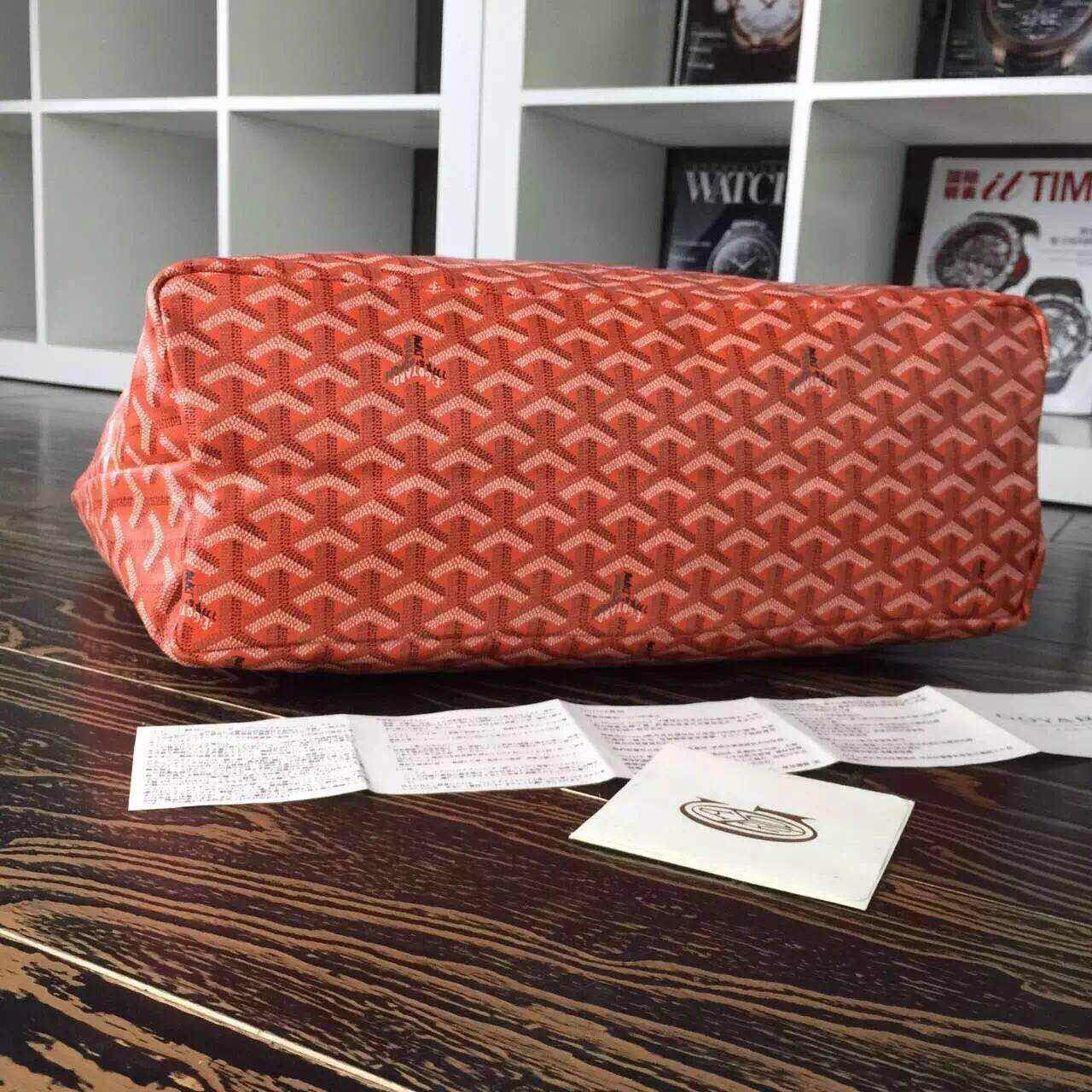 GOYARD Calfskin Leather Top Handle 7901 Orange GOYARD Calfskin Leather Top Handle 7901 Orange