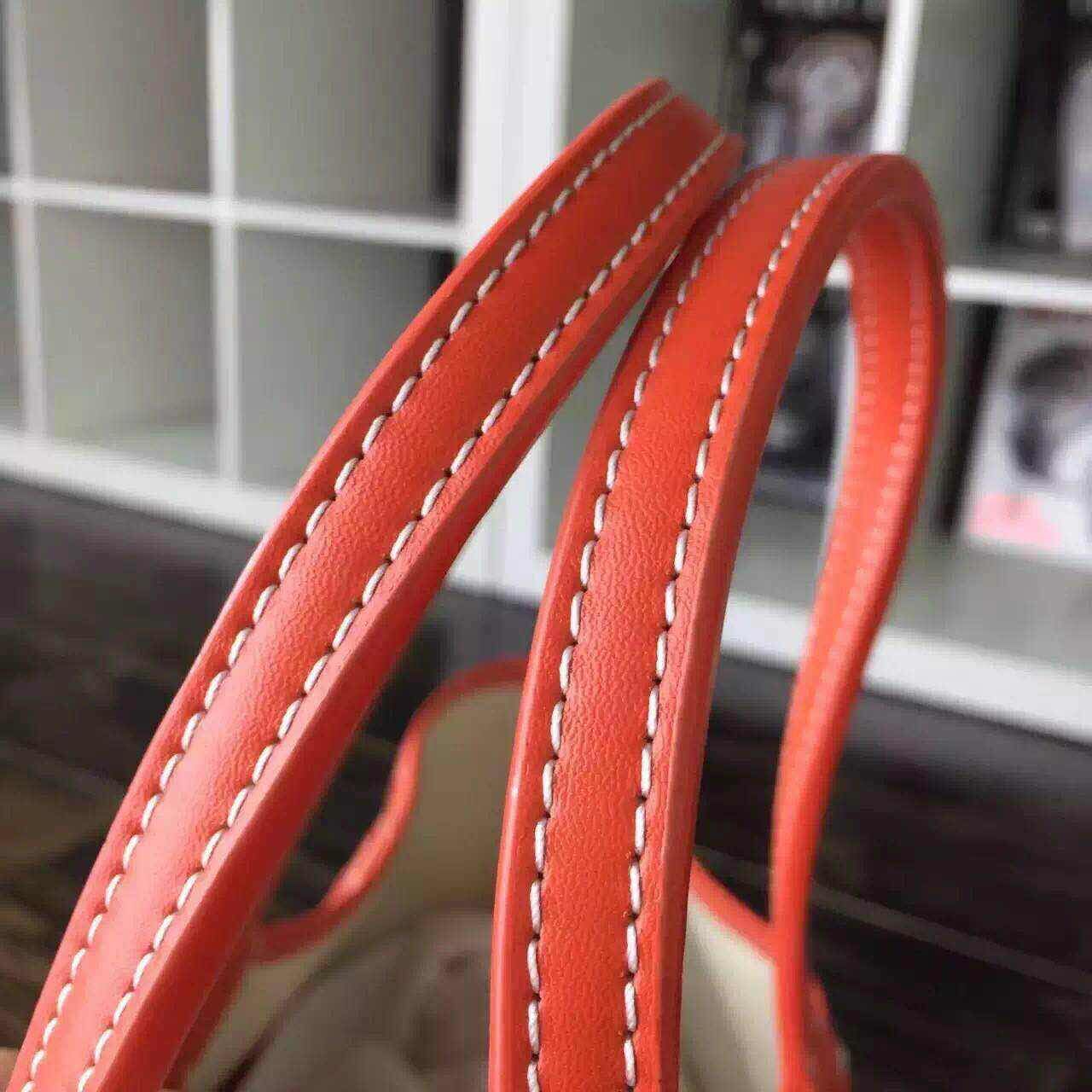 GOYARD Calfskin Leather Top Handle 7901 Orange GOYARD Calfskin Leather Top Handle 7901 Orange