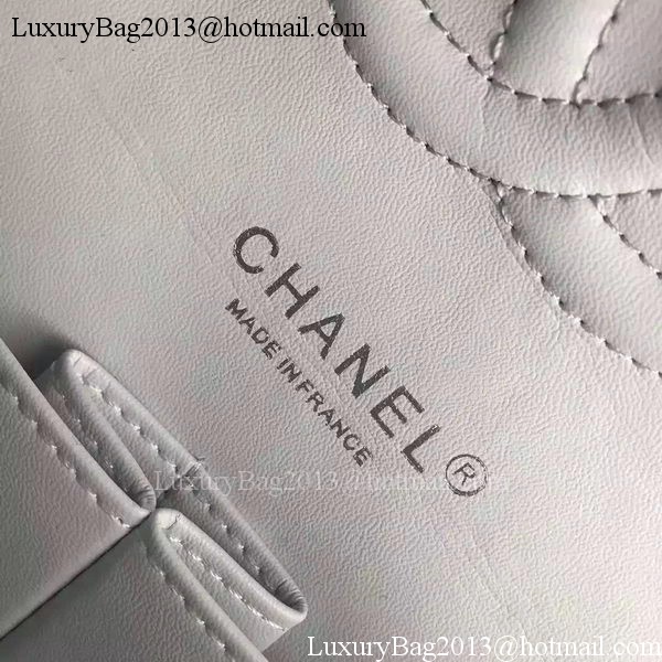 Chanel 2.55 Series Double Flap Bag White Original Patent Leather CF7024 Silver Chanel 2.55 Series Double Flap Bag White Original Patent Leather CF7024 Silver