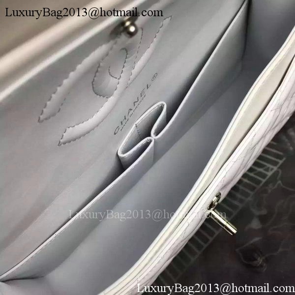 Chanel 2.55 Series Double Flap Bag White Original Patent Leather CF7024 Silver Chanel 2.55 Series Double Flap Bag White Original Patent Leather CF7024 Silver