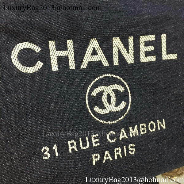 Chanel Large Canvas Tote Shopping Bag A1679 Royal Chanel Large Canvas Tote Shopping Bag A1679 Royal