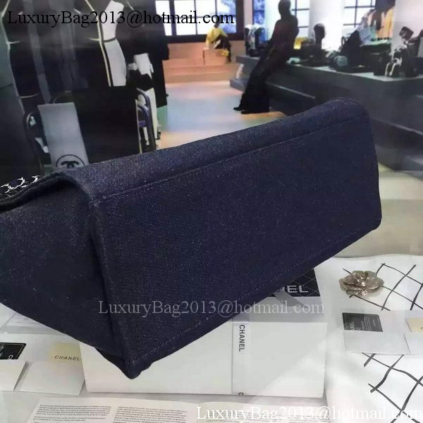 Chanel Large Canvas Tote Shopping Bag A1679 Royal Chanel Large Canvas Tote Shopping Bag A1679 Royal