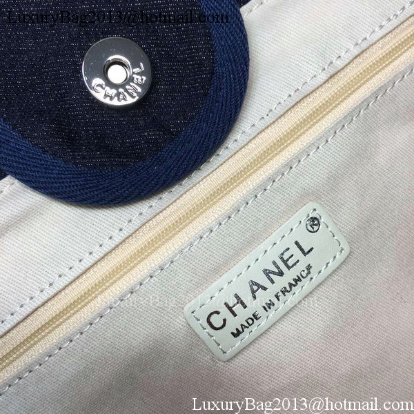 Chanel Large Canvas Tote Shopping Bag A1679 Royal Chanel Large Canvas Tote Shopping Bag A1679 Royal