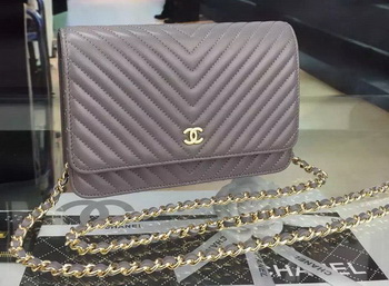 Chanel mini Flap Bag Chevron Leather A33814 Grey Chanel mini Flap Bag Chevron Leather A33814 Grey