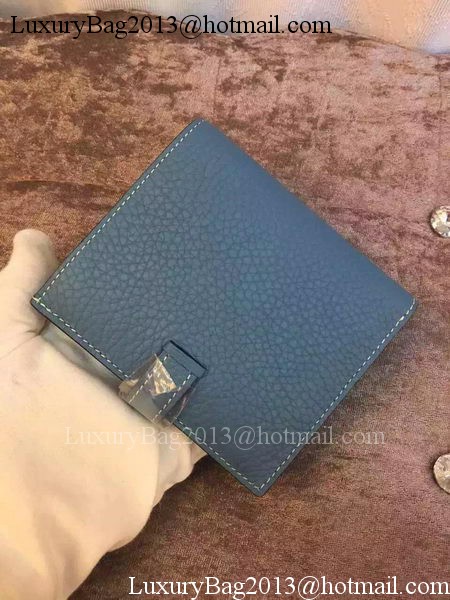 Hermes Bi-Fold Wallet Togo Leather H512 Blue Hermes Bi-Fold Wallet Togo Leather H512 Blue