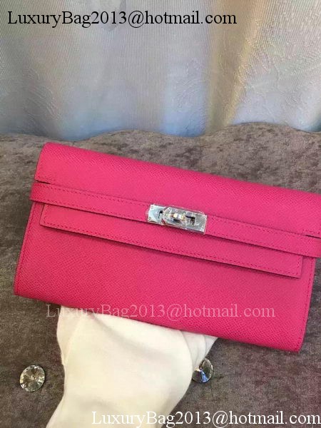 Hermes Kelly Wallet Epsom Leather H009 Rose Hermes Kelly Wallet Epsom Leather H009 Rose