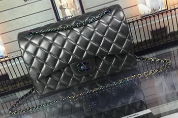 Chanel Classic Flap Bag Original Deerskin Leather A1113 Grey Chanel Classic Flap Bag Original Deerskin Leather A1113 Grey