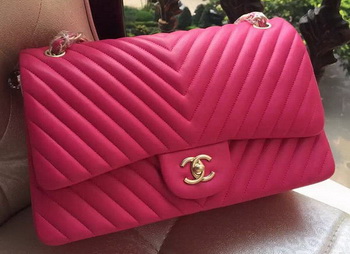 Chanel Classic Flap Bag Rose Sheepskin Chevron Quilting A1113 Gold Chanel Classic Flap Bag Rose Sheepskin Chevron Quilting A1113 Gold