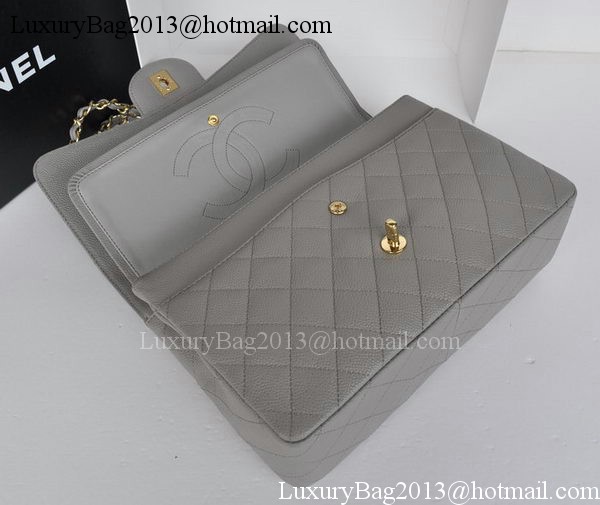 Chanel Jumbo Double Flaps Bag Grey Cannage Pattern A36097 Gold Chanel Jumbo Double Flaps Bag Grey Cannage Pattern A36097 Gold