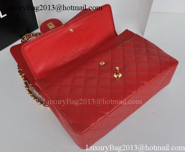 Chanel Jumbo Double Flaps Bag Red Cannage Pattern A36097 Gold Chanel Jumbo Double Flaps Bag Red Cannage Pattern A36097 Gold