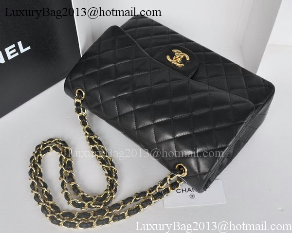 Chanel Jumbo Double Flaps Bags Black Sheepskin Leather A36097 Gold Chanel Jumbo Double Flaps Bags Black Sheepskin Leather A36097 Gold