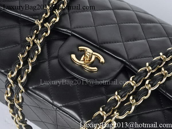 Chanel Jumbo Double Flaps Bags Black Sheepskin Leather A36097 Gold Chanel Jumbo Double Flaps Bags Black Sheepskin Leather A36097 Gold