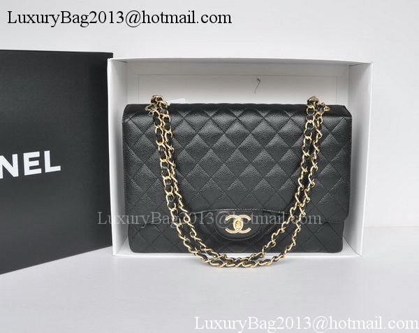 Chanel Maxi Classic Bag A36098 Black Cannage Pattern Gold Chanel Maxi Classic Bag A36098 Black Cannage Pattern Gold