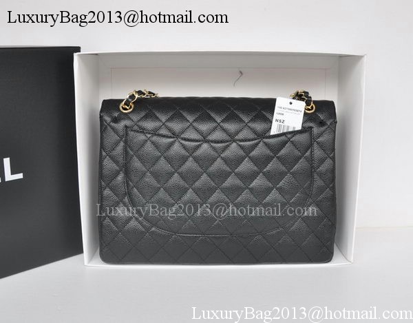 Chanel Maxi Classic Bag A36098 Black Cannage Pattern Gold