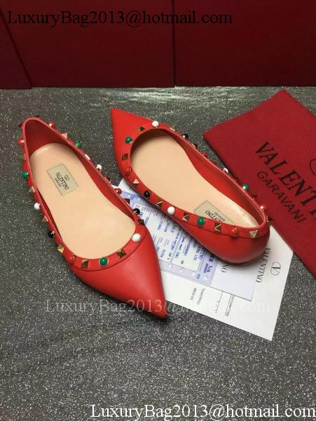 Valentino Leather Ballerina VT815 Red