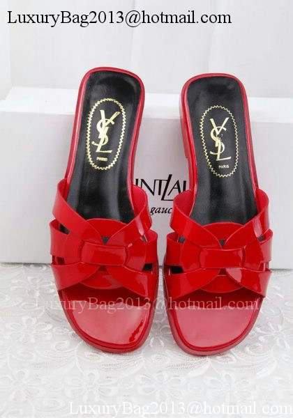 Yves Saint Laurent Patent Leather Slipper YSL287 Red